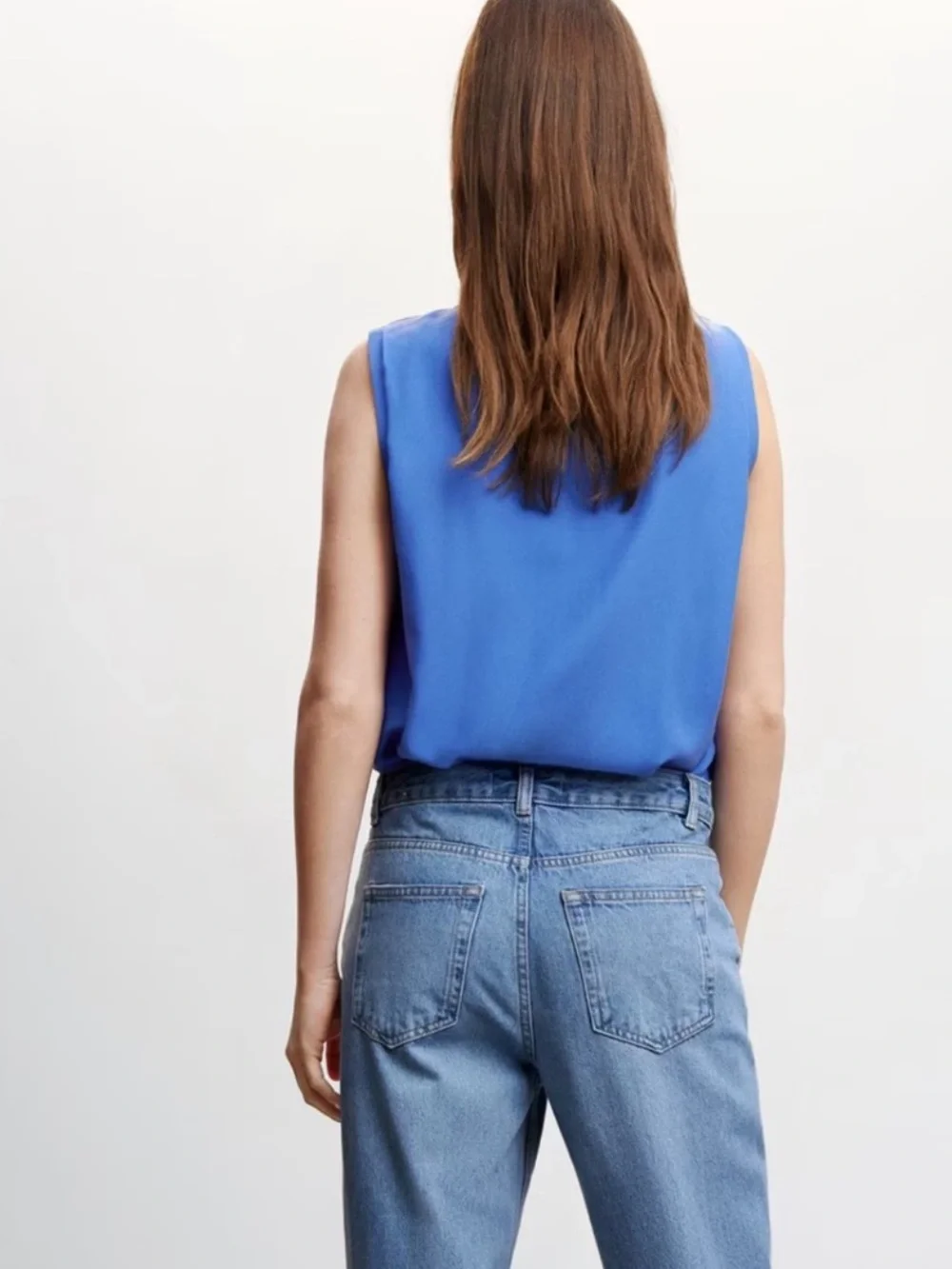 Mango Cobalt Blue Sleeveless Surplice V-Neck Camisole